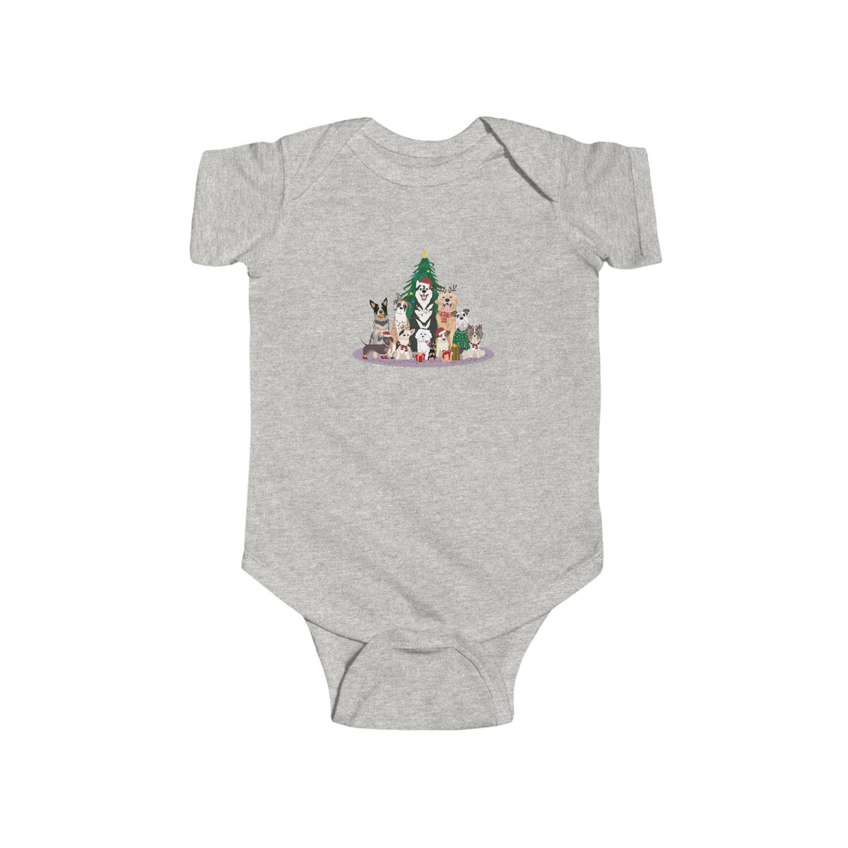 Christmas Dogs Infant Bodysuit (Ash)