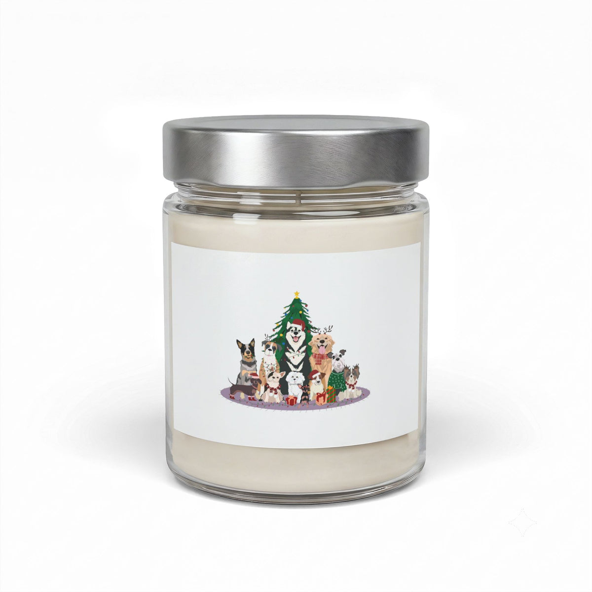Christmas Dogs Candle Jar Soy Wax