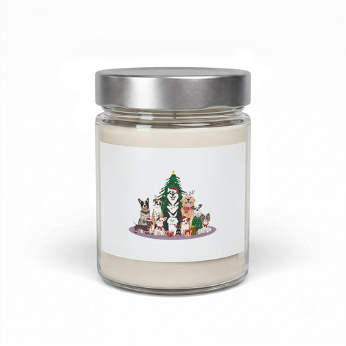 Christmas Dogs Candle Jar Soy Wax